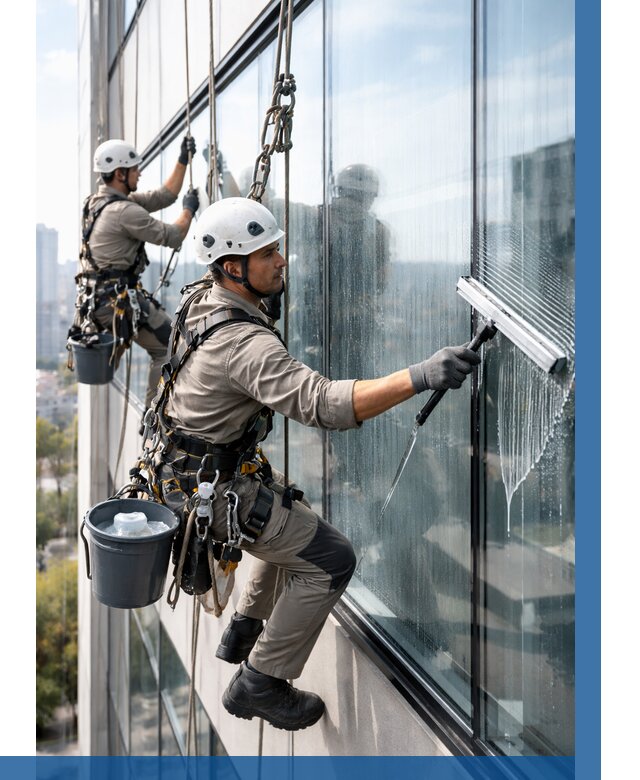 Мойка окон альпинистами в Изобильном от 4675 р. | ВЫСОТНИК-Збл