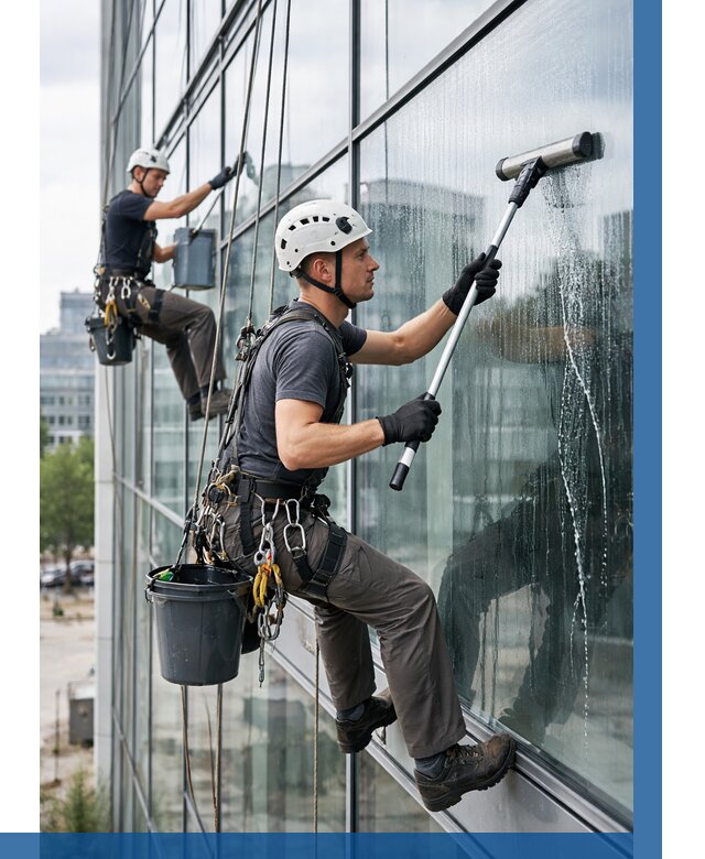 Мойка витражей альпинистами в Изобильном от 727 р. под ключ|ВЫСОТНИК-Збл