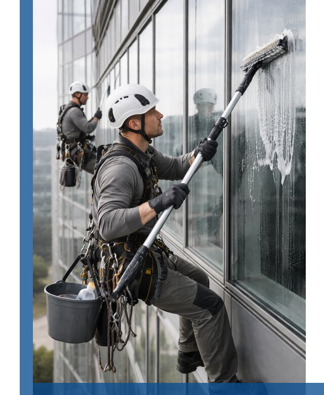 Высотная мойка сплошного остекления с выездом в Изобильном