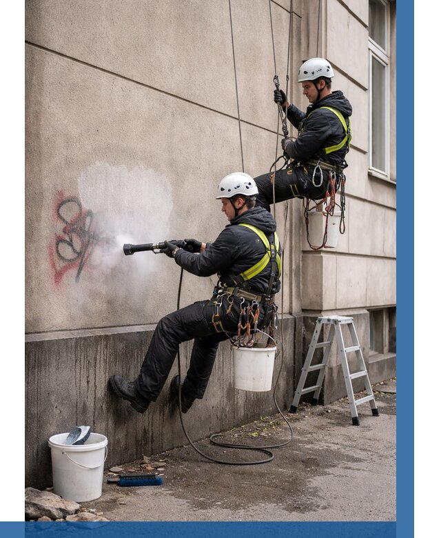 Удаление граффити с фасада в Изобильном от 4675 р. | ВЫСОТНИК-Збл