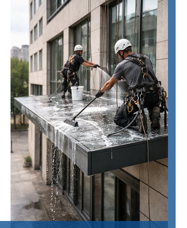 Мойка козырьков и навесов в Изобильном от 3636 р. | ВЫСОТНИК-Збл