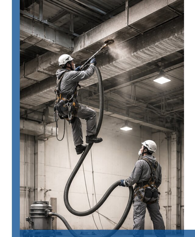 Обеспыливание потолочных конструкций в Изобильном промышленным альпинизмом