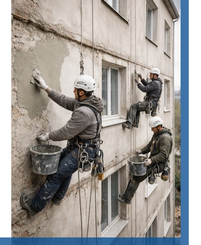 Ремонт штукатурного фасада в Изобильном от 779 р. под ключ | ВЫСОТНИК-Збл