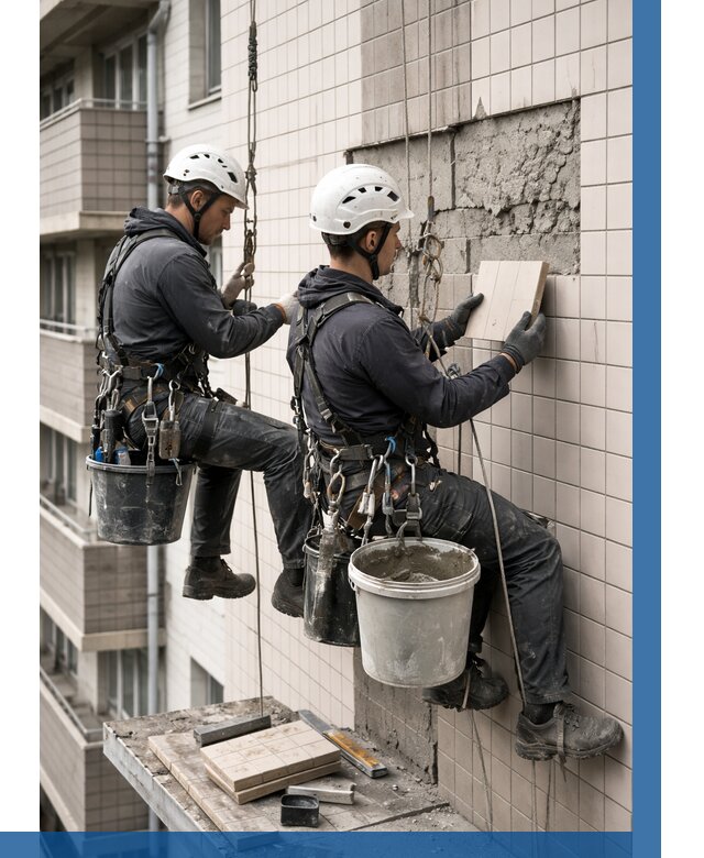 Ремонт облицовки фасада плиткой в Изобильном от 1870 р. | ВЫСОТНИК-Збл