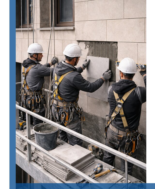 Ремонт облицовки фасада плиткой в Изобильном с гарантией