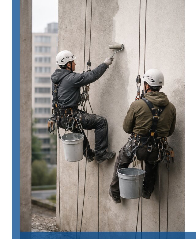 Покраска фасадов высотными альпинистами в Изобильном с гарантией