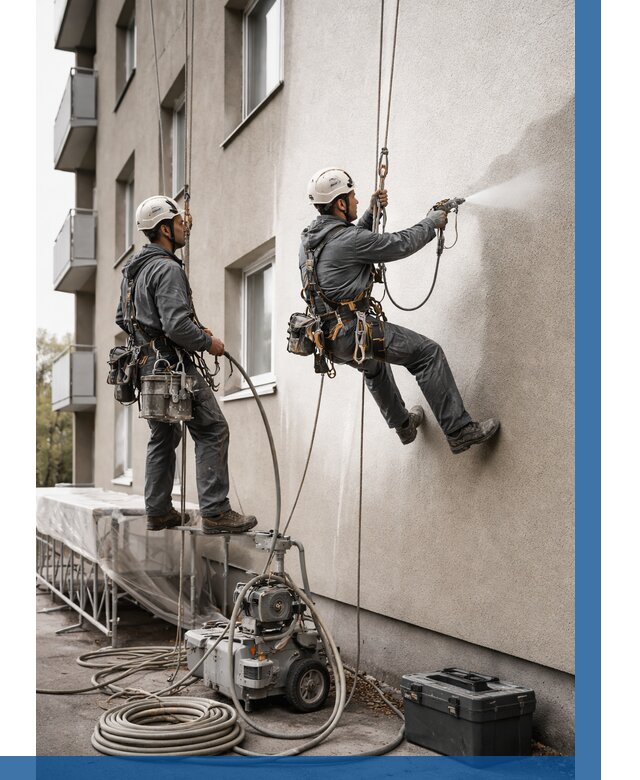 Безвоздушная покраска фасада в Изобильном от 229 р/м² | ВЫСОТНИК-Збл