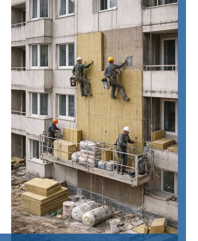 Утепление фасада минватой в Изобильном от 1558 р. | ВЫСОТНИК-Збл