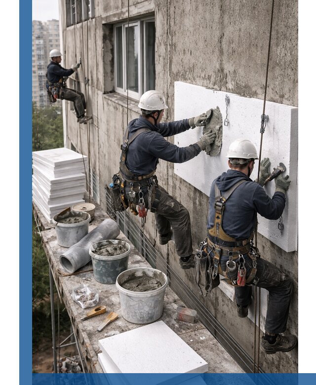 Утепление фасада пенополистиролом в Изобильном под ключ