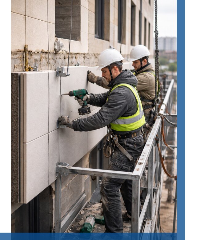 Монтаж фасадных термопанелей в Изобильном от 1558 р. | ВЫСОТНИК-Збл