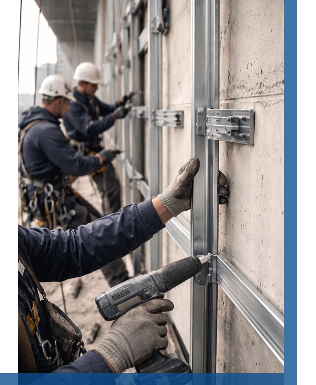 Монтаж подсистемы вентфасада в Изобильном от 883 р. | ВЫСОТНИК-Збл