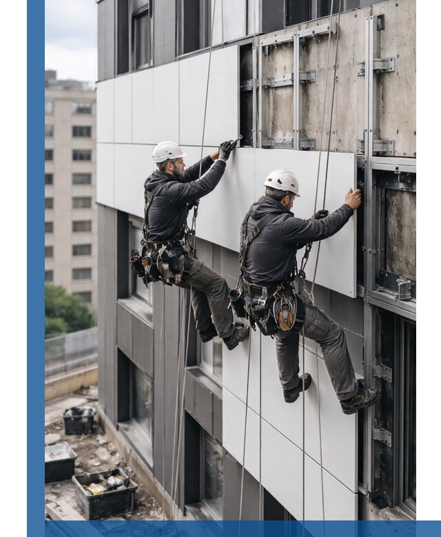 Монтаж композитных панелей фасада в Изобильном под ключ