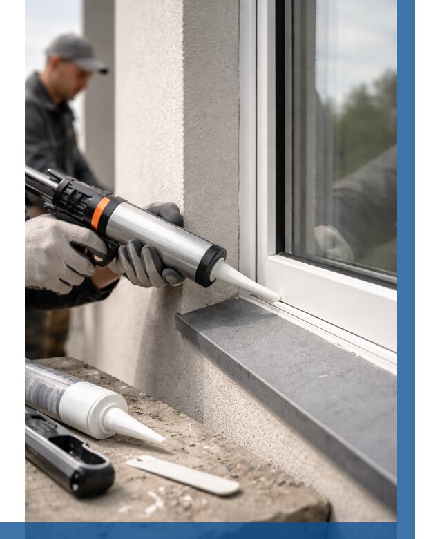 Герметизация монтажных швов окон в Изобильном от 675 р. | ВЫСОТНИК-Збл