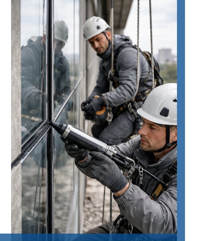 Герметизация витражных швов в Изобильном от 675 р. | ВЫСОТНИК-Збл