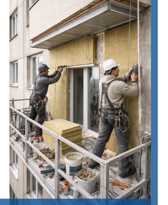 Утепление балкона снаружи в Изобильном от 1662 р. под ключ ВЫСОТНИК-Збл