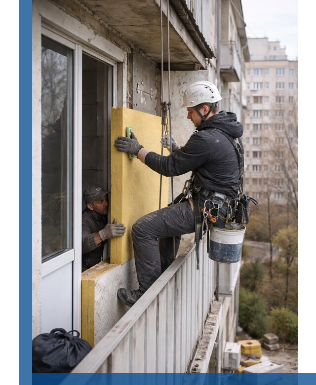 Профессиональное утепление балкона снаружи в Изобильном под ключ