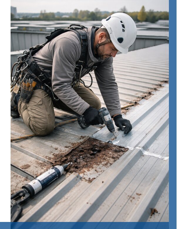 Ремонт профнастила на кровле в Изобильном от 727 р. | ВЫСОТНИК-Збл