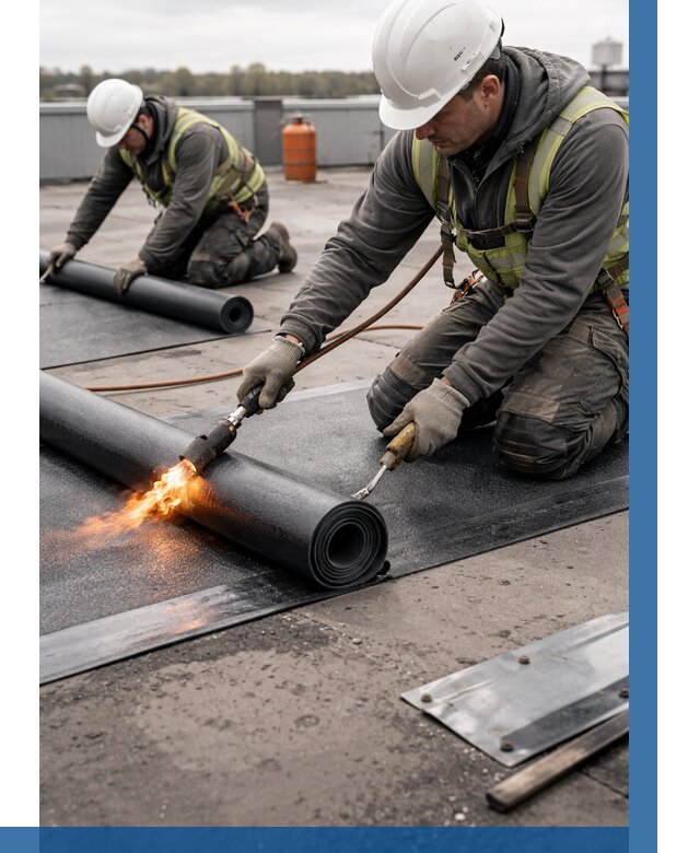 Монтаж наплавляемой кровли в Изобильном от 883 р. — ВЫСОТНИК-Збл