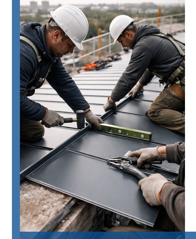 Монтаж фальцевой кровли в Изобильном для промышленных зданий