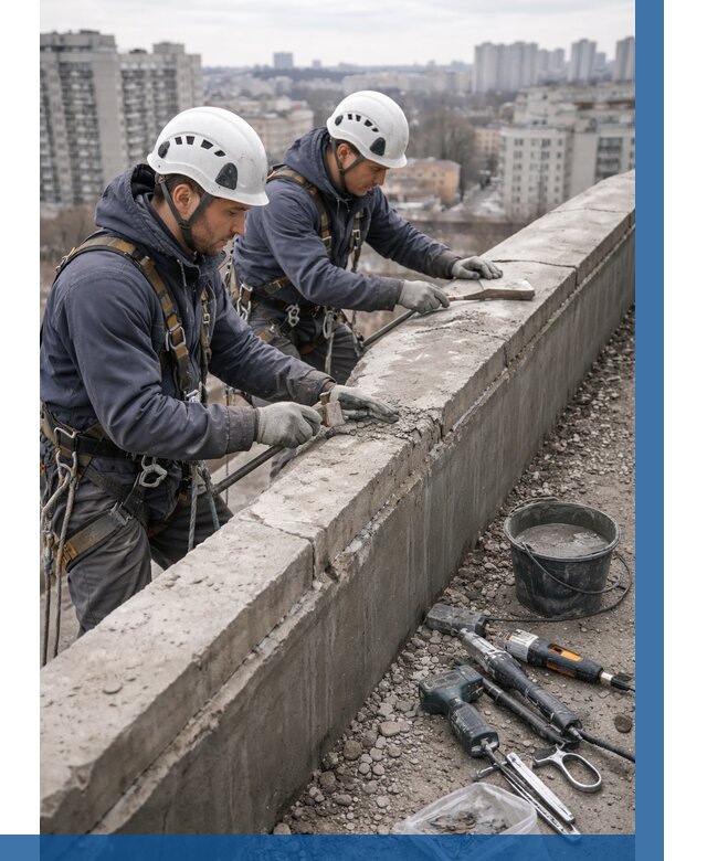 Ремонт парапета на кровле в Изобильном от 1558 р. | ВЫСОТНИК-Збл