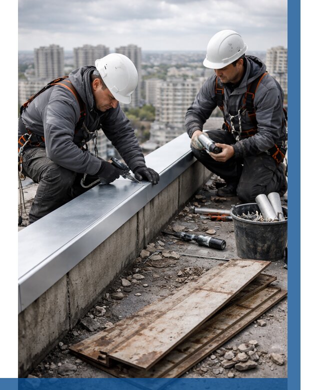 Замена парапетных крышек под ключ в Изобильном от 1247 р. | ВЫСОТНИК-Збл