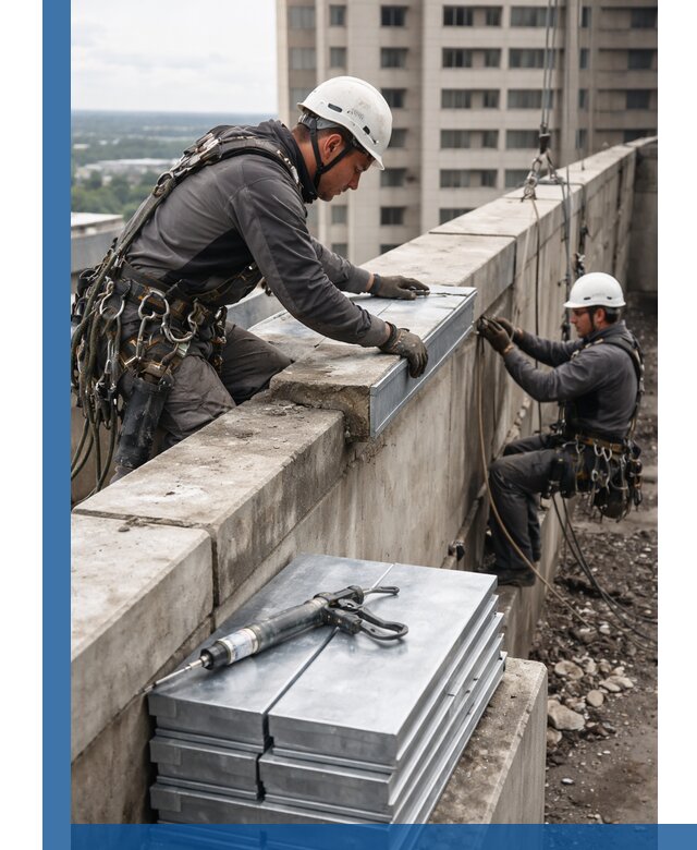 Замена парапетных крышек и установка новых в Изобильном