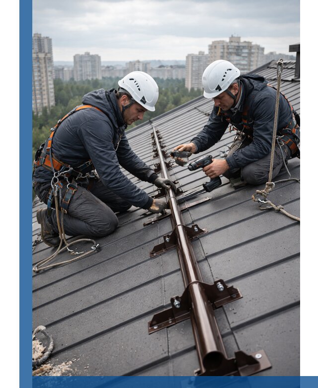 Монтаж снегозадержателей на кровле зданий в Изобильном под ключ