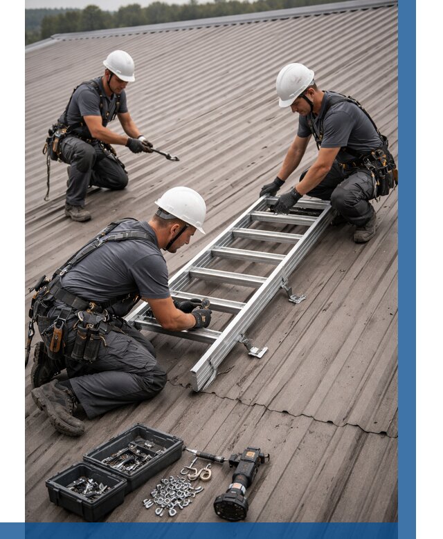 Монтаж кровельной лестницы в Изобильном от 4675 р. | ВЫСОТНИК-Збл