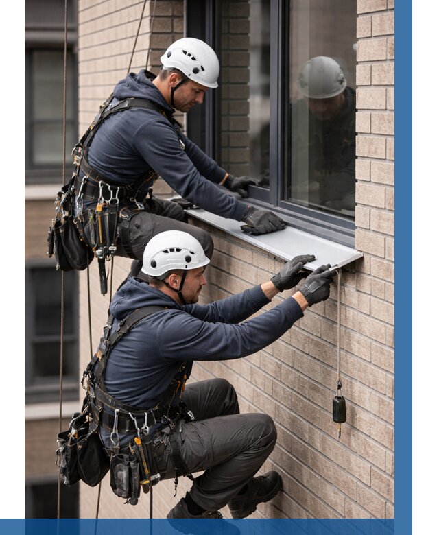 Монтаж оконных отливов под ключ в Изобильном от 3636 р. | ВЫСОТНИК-Збл