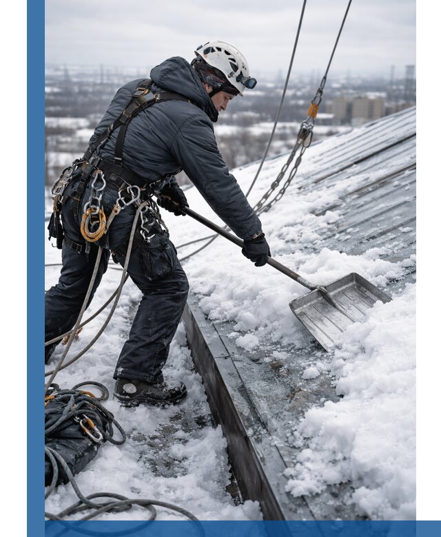 Профессиональная очистка кровли от снега и наледи в Изобильном