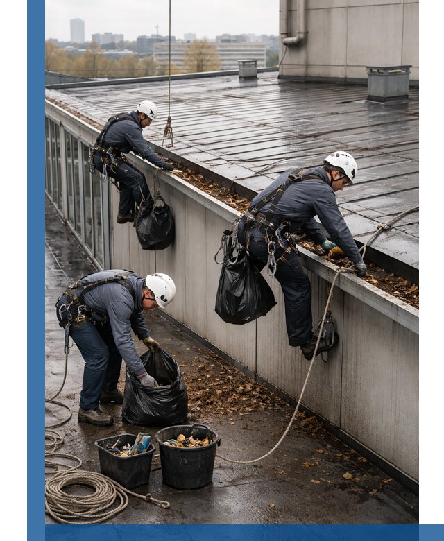 Очистка кровли по периметру в Изобильном силами промышленных альпинистов