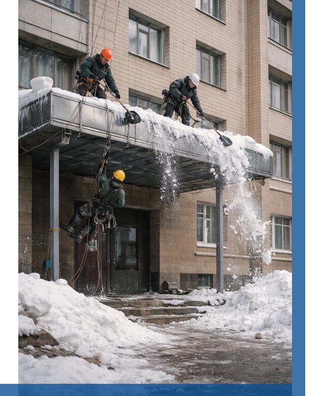 Очистка козырьков от снега в Изобильном от 3636 р. | ВЫСОТНИК-Збл