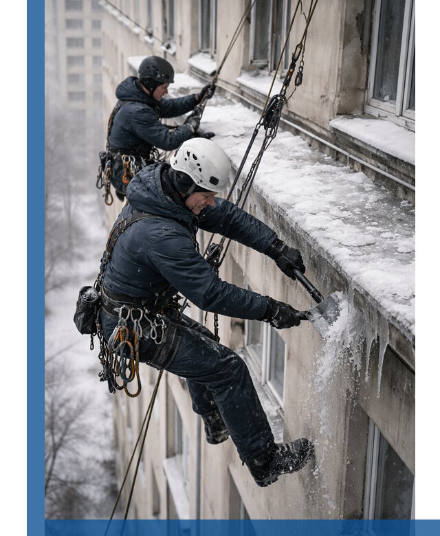 Удаление наледи и сосулек с карнизов в Изобильном профессионально