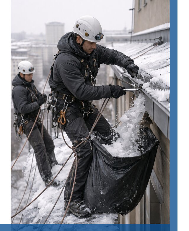 Аварийная очистка крыши в Изобильном под ключ от 312 р. | ВЫСОТНИК-Збл