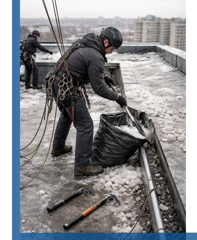 Аварийная очистка кровли в Изобильном от промальпинистов