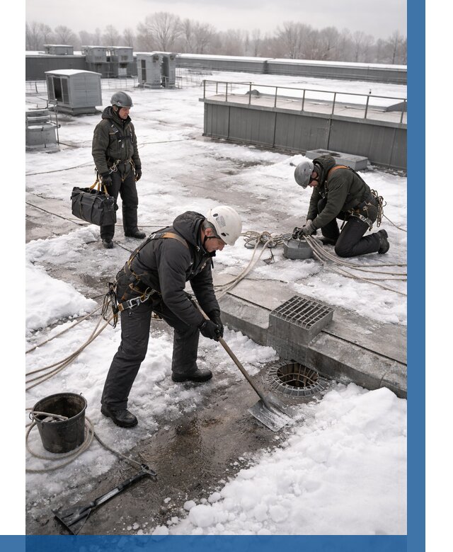 Абонентское обслуживание кровли зимой в Изобильном от 8310 р. | ВЫСОТНИК-Збл