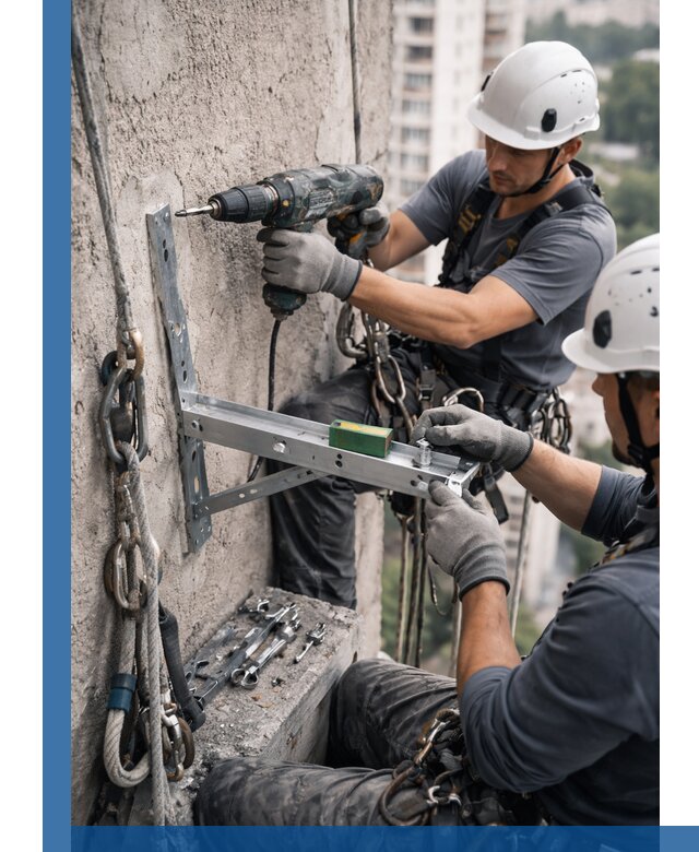 Установка кронштейнов кондиционера и крепежа в Изобильном