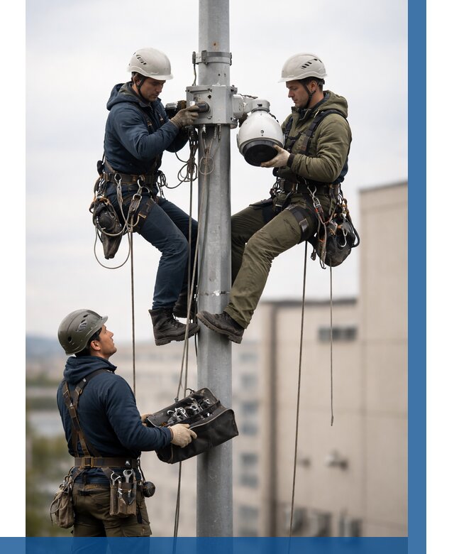 Установка видеокамер на мачте в Изобильном от 8830 р. | ВЫСОТНИК-Збл