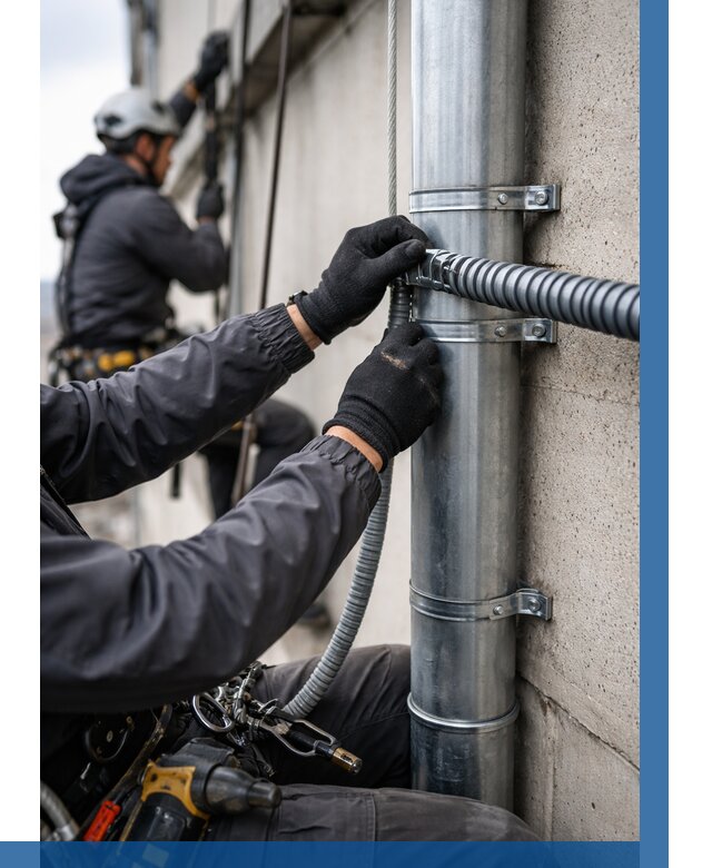 Монтаж гофры для кабеля в Изобильном от 312 р. | ВЫСОТНИК-Збл