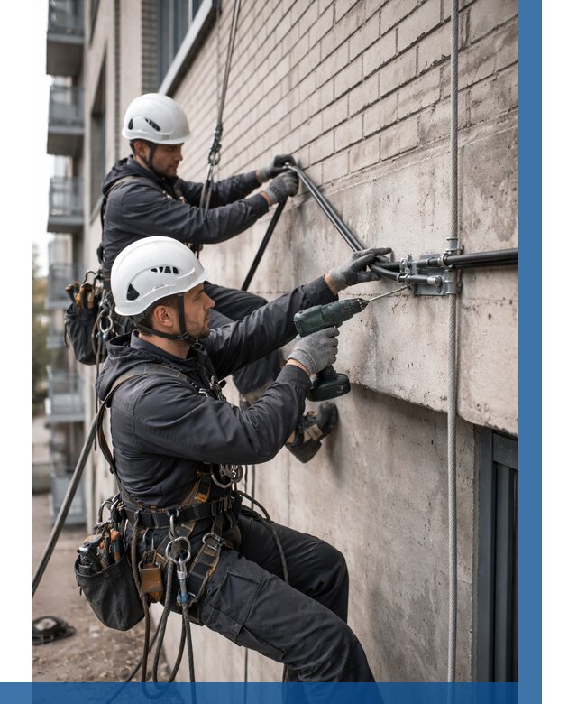 Крепление кабеля на фасаде в Изобильном от 364 р. | ВЫСОТНИК-Збл