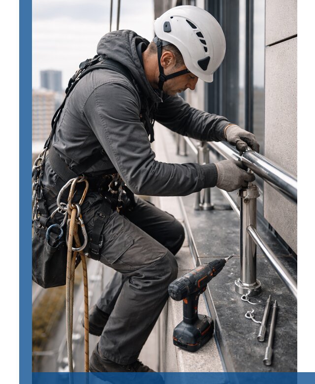 Монтаж ограждений на высоте в Изобильном для зданий и конструкций