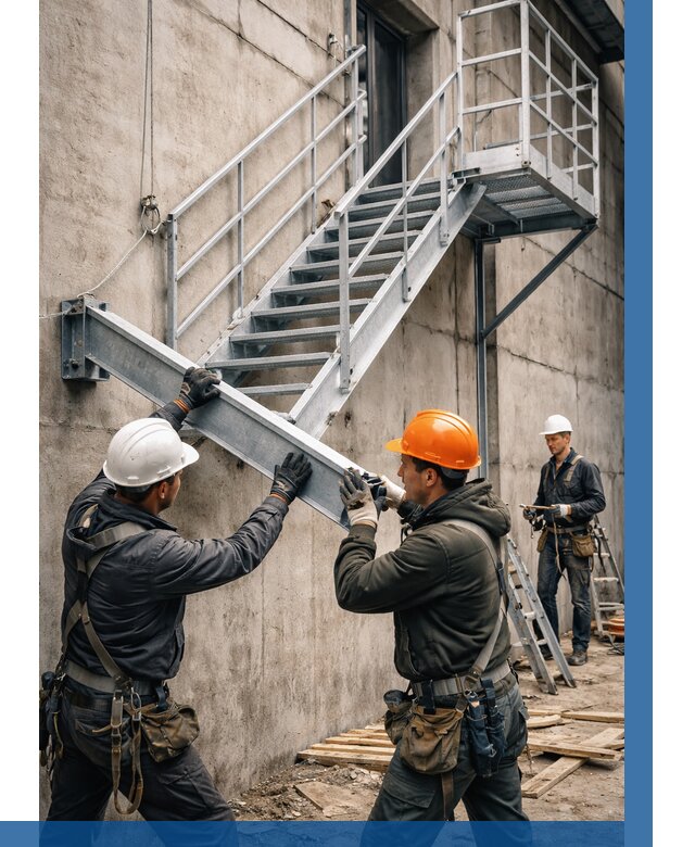 Монтаж металлических лестниц в Изобильном от 15582 р. | ВЫСОТНИК-Збл