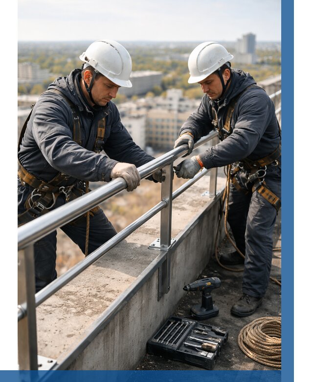 Монтаж перил на высоте в Изобильном от 2597 р. | ВЫСОТНИК-Збл