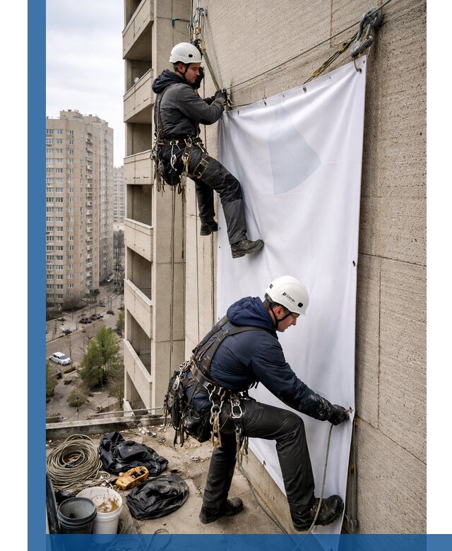 Профессиональный монтаж баннеров на фасаде в Изобильном