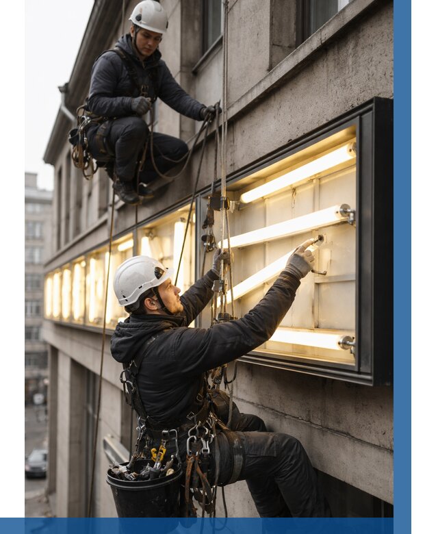 Замена ламп в вывеске в Изобильном под ключ от 3636 р. | ВЫСОТНИК-Збл