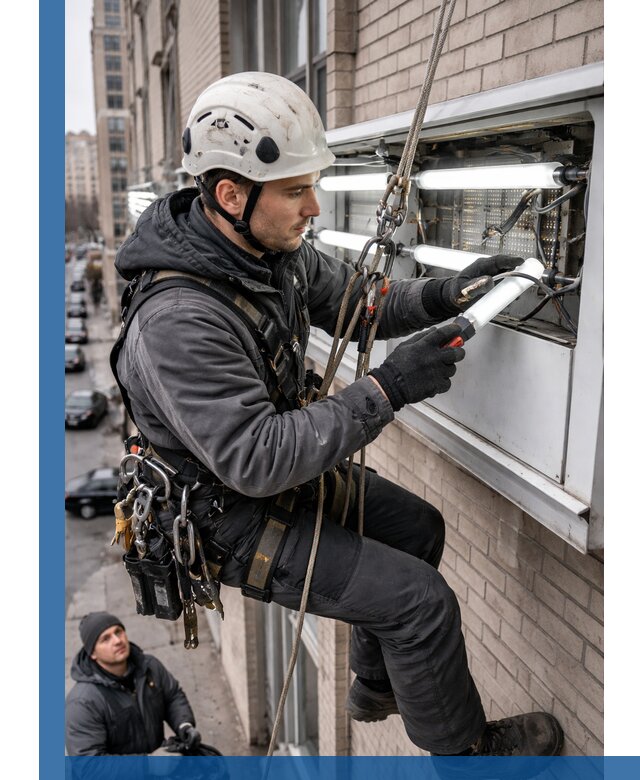 Профессиональная замена ламп в наружной вывеске в Изобильном