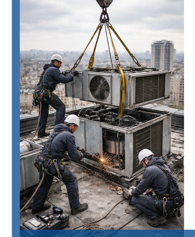 Демонтаж крышной установки в Изобильном любой сложности