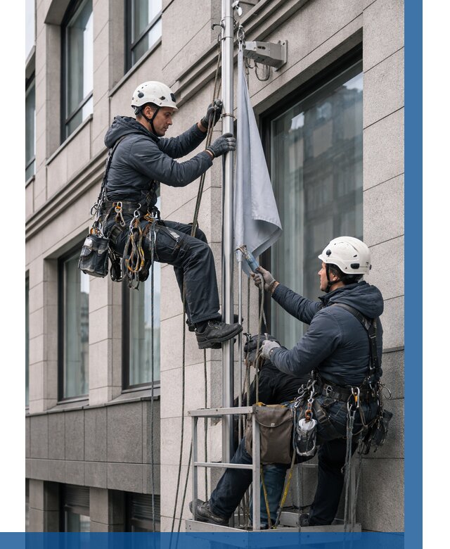 Установка флагов на фасаде в Изобильном от 4675 р. | ВЫСОТНИК-Збл