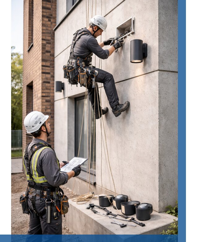 Монтаж фасадного освещения в Изобильном от 2597 р. | ВЫСОТНИК-Збл