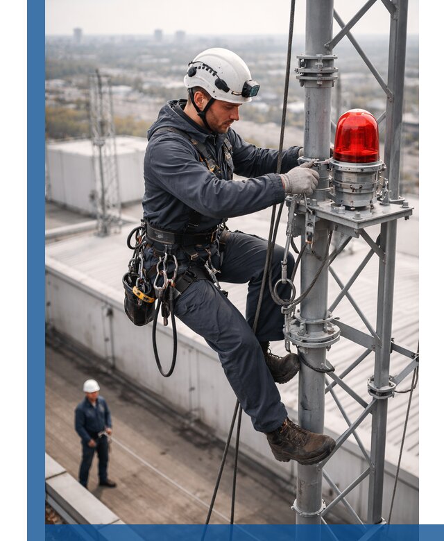 Монтаж заградительных огней и обслуживание объектов в Изобильном